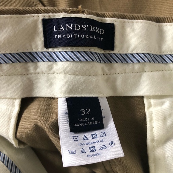 NWT Men’s Beige Lands’ End Traditional Fit Chinos 32x32 - Picture 13 of 15
